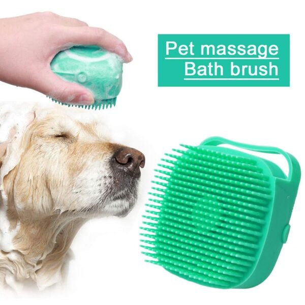 2-in-1 Pet Shampoo Massager Brush - Silicone Grooming Scrubber for Dogs & Cats - Image 8
