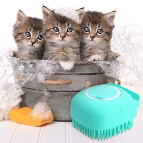 2-in-1 Pet Shampoo Massager Brush - Silicone Grooming Scrubber for Dogs & Cats - Image 9