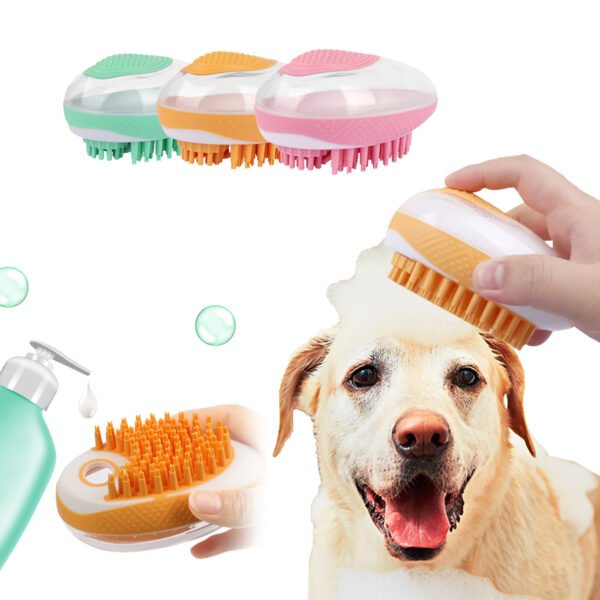 2-in-1 Pet Bath Brush – Silicone Massage & Hair Remover