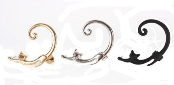 Punk Style Cat Ear Cuff & Stud Earring – Edgy Gothic Rock Jewelry for Women - Image 4