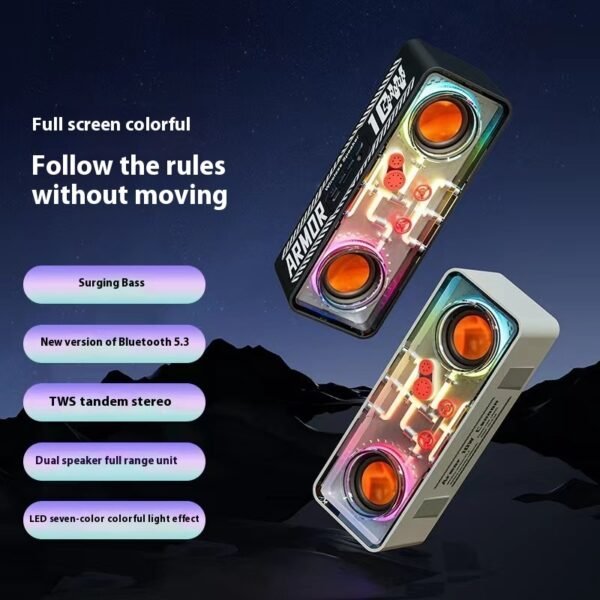 Transparent Dual Driver Bluetooth Speaker – 5W Stereo Sound, 10m Range - Image 6