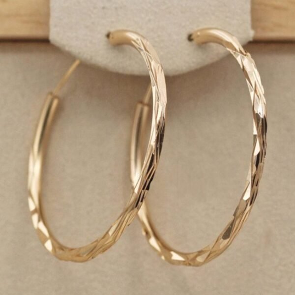 Luxurious 18K Gold Plated Hoop Earrings – Classic Shine for Everyday Elegance