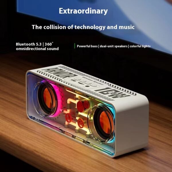 Transparent Dual Driver Bluetooth Speaker – 5W Stereo Sound, 10m Range