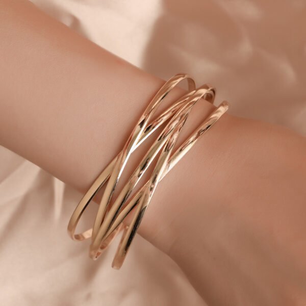 Metal Cross Bracelet – Stylish Geometric Design in 4 Finishes